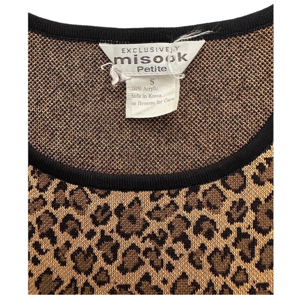 Exclusively Misook Leopard Print Brown Tan Knit S… - image 4